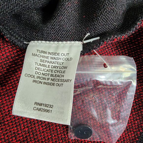 Alfred Dunner Womens Sweater Size Small Red Black Metallic Layered 3/4 Sleeve - Picture 9 of 10